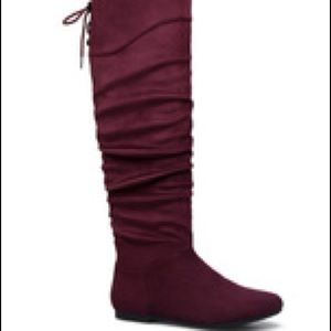 Cori Slouchy Flat Boot, Wide-Calf